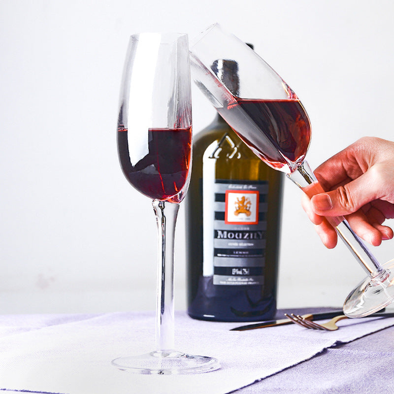 1 Pcs Unique Half-Round Crystal Wine Glass – Elegant Champagne Flute for Red & White Wine 3