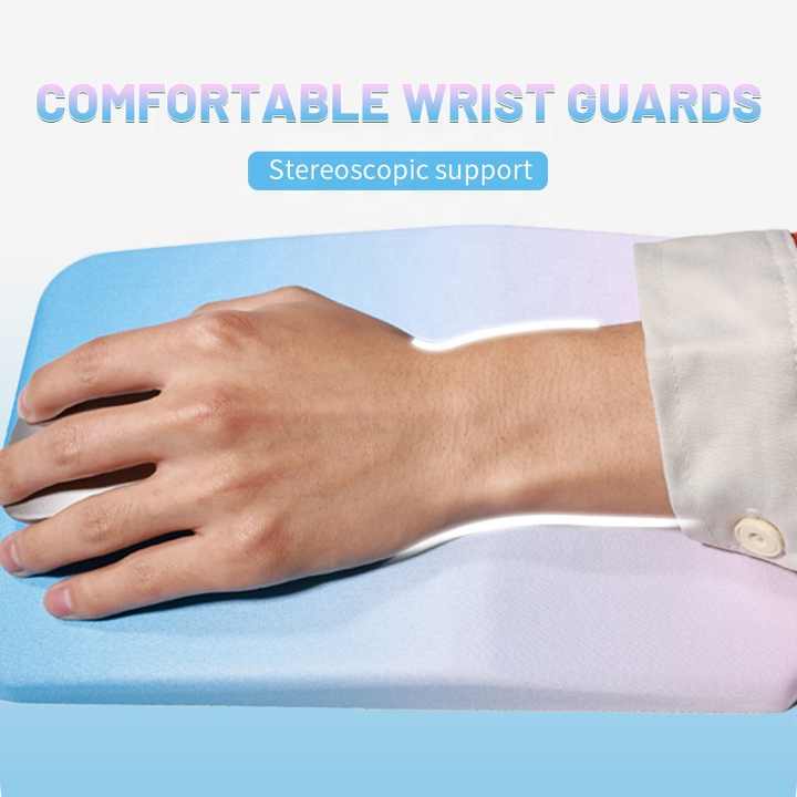 Gradual Green Ergonomic PU Anti-Slip Mouse Pad with Wrist Support - Rectangular Gradient Desk Mat for Gaming and Office Use 5