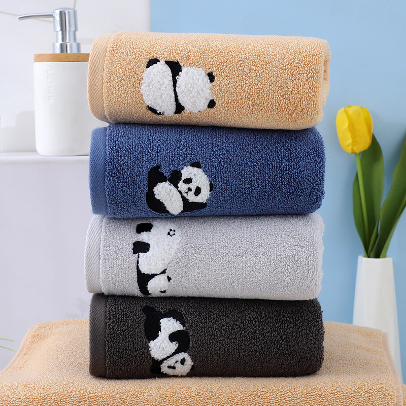 2 Pcs Blue Panda Print Soft Cotton Hand Towel, Super Absorbent Mini Towels, 34x75cm 5