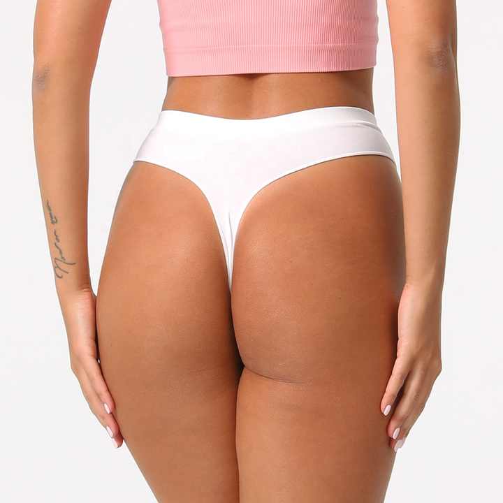Size L White Comfortable  High-Waisted Thong Underwear - 3-Pack for Everyday Comfort 4