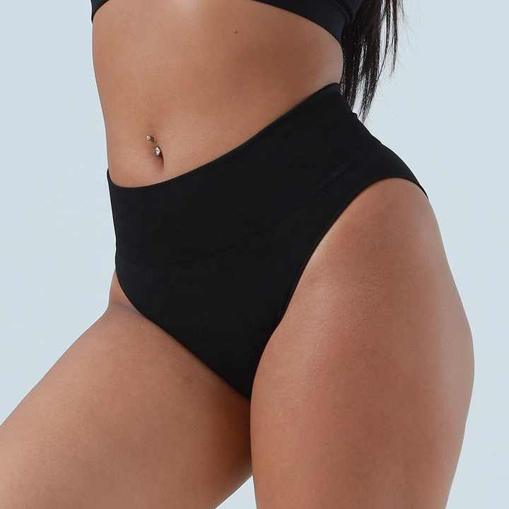 3 Pcs Size M White Microfiber High-Waisted Thong Underwear with Tummy Control - Slimming Comfort 5