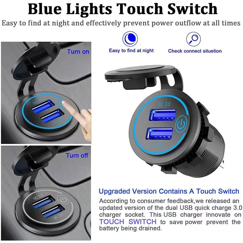 (2 PCS )45W Car USB Charger with Dual QC3.0 Fast Charging Ports - 12-24V Vehicle Power Adapter 4
