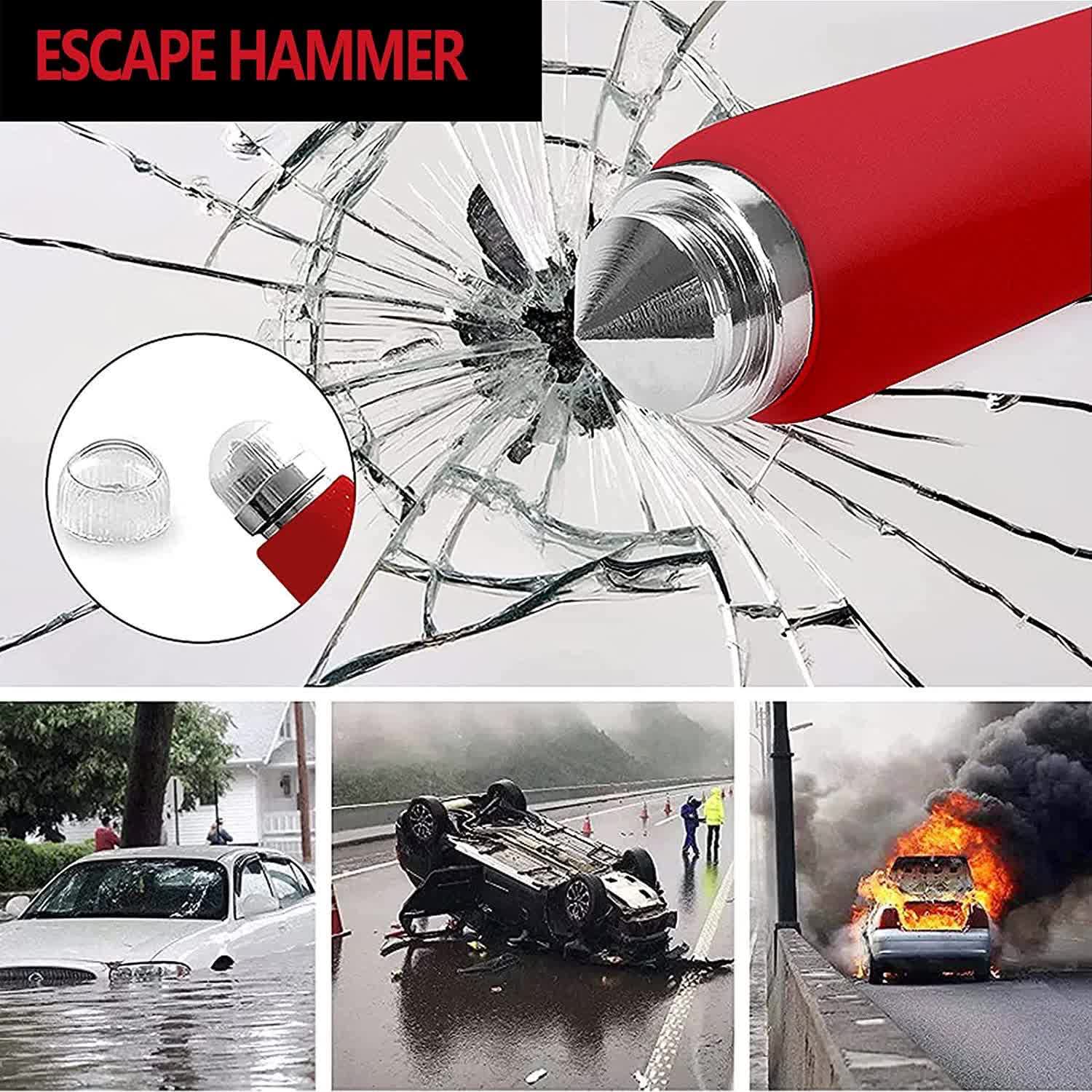 Black Multifunctional Car Steering Wheel Lock - Adjustable and Telescopic Anti-theft & Window Breaker Safety Tool 3