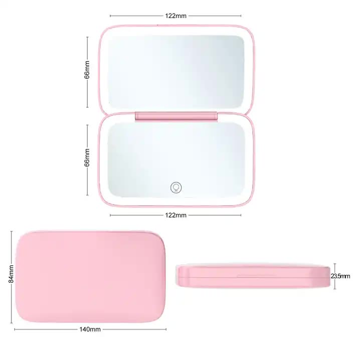 Green MR2326C Portable LED Illuminated Makeup Mirror - Foldable Lighted Vanity Mirror with 802mAh Battery 5