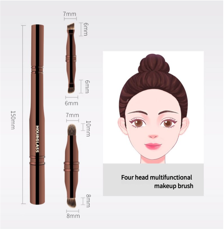 Versatile 4-in-1 Portable Makeup Brush  - Eyeshadow & Eyebrow Brushes for Flawless Looks 3