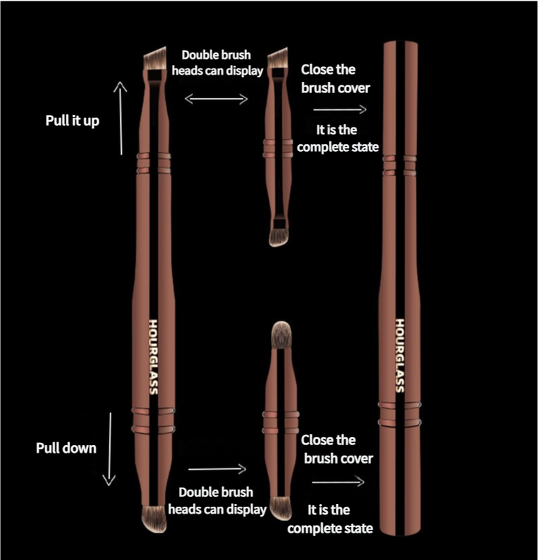 Versatile 4-in-1 Portable Makeup Brush  - Eyeshadow & Eyebrow Brushes for Flawless Looks 4