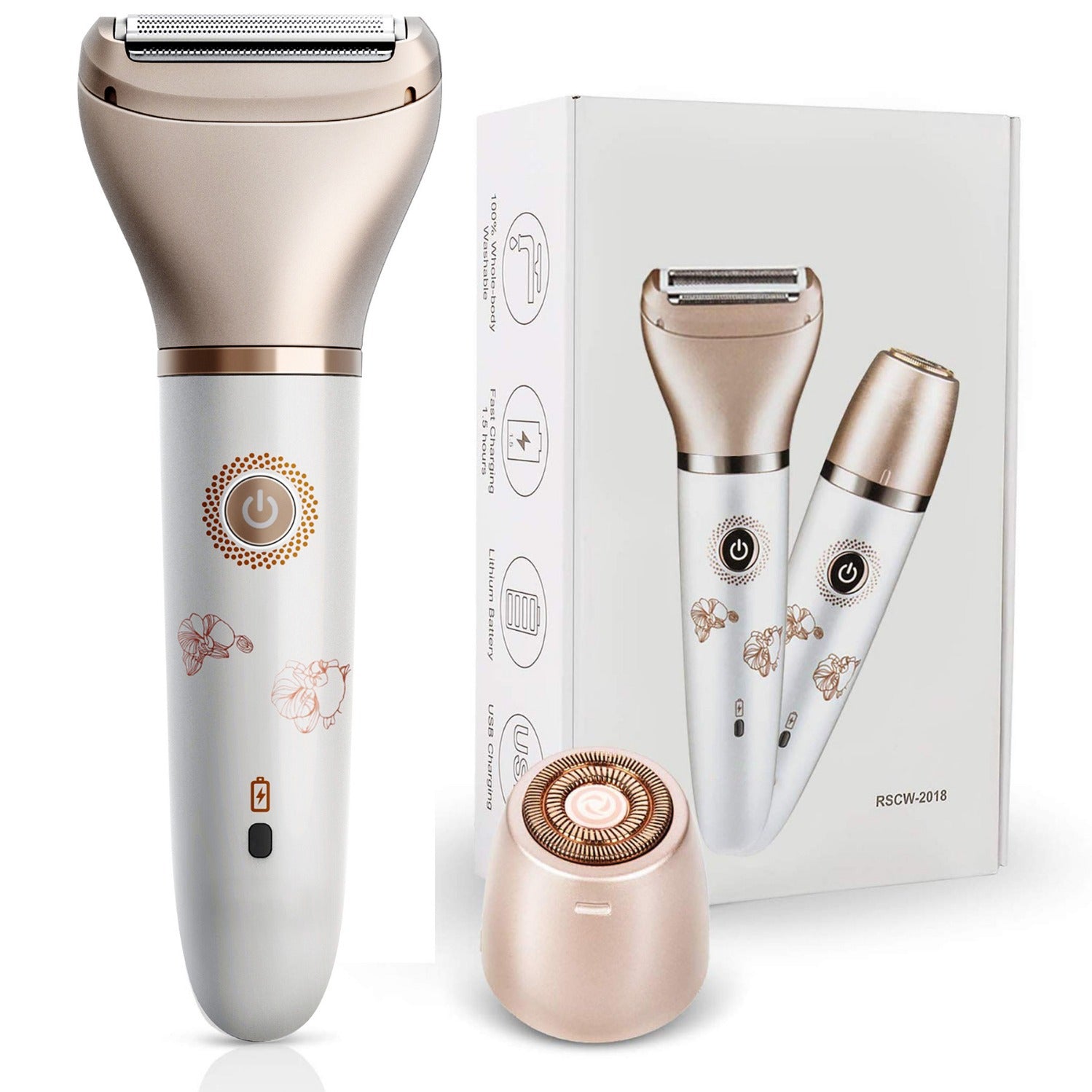 2-in-1 Women's Hair Removal Device - Electric Shaver & Facial Epilator, USB Rechargeable, Waterproof 5