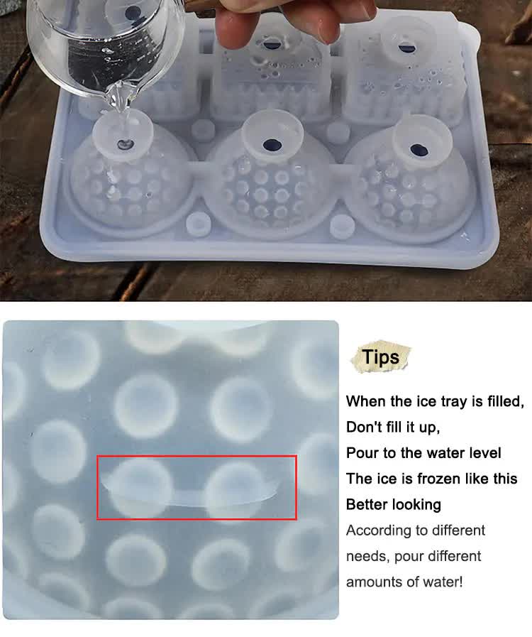 2 PCS Sphere & Square Ice Cube Tray (Black) - Novelty Silicone Ice Maker for Whiskey Cocktails 5