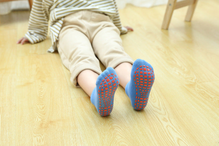 Rose Red 6-Pairs Adult Non-Slip Trampoline Socks - Colorful Anti-Skid Floor Socks with PVC Grip Dots, 35-42EU 3