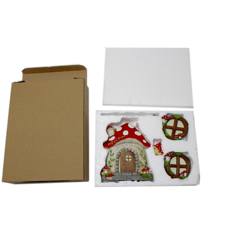 Enchanting Fairy Garden Mushroom House Set - Whimsical Tree Trunk Decor for Outdoor Gardens 4