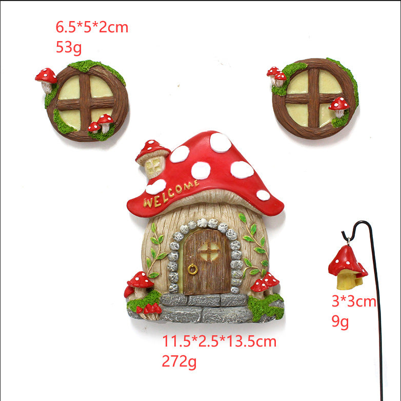 Enchanting Fairy Garden Mushroom House Set - Whimsical Tree Trunk Decor for Outdoor Gardens 5