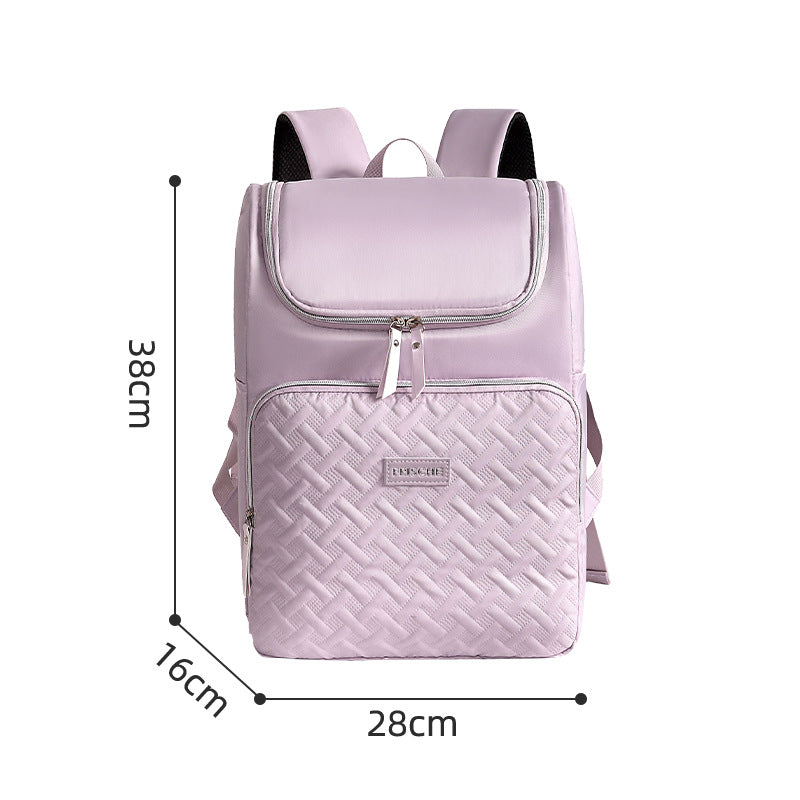 Grey Stylish Quilted Diaper Bag Backpack - Large 17L Capacity Lightweight Nappy Bag for Mum 5
