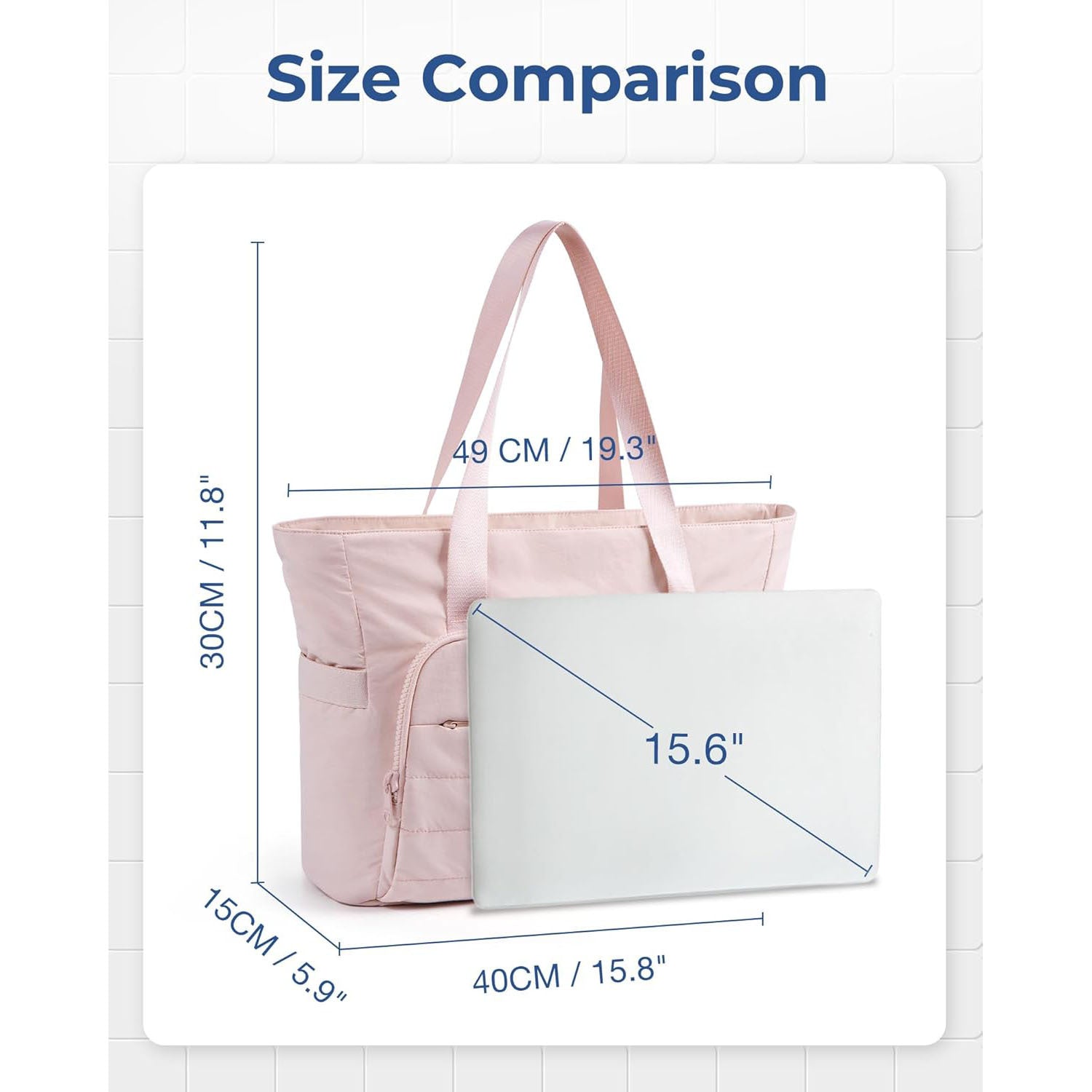 Beige Versatile Women's Gym Tote Bag with Yoga Mat Strap - 18L Carryall, Fits 15.6 Laptop, Multi-Pocket Organizer 4