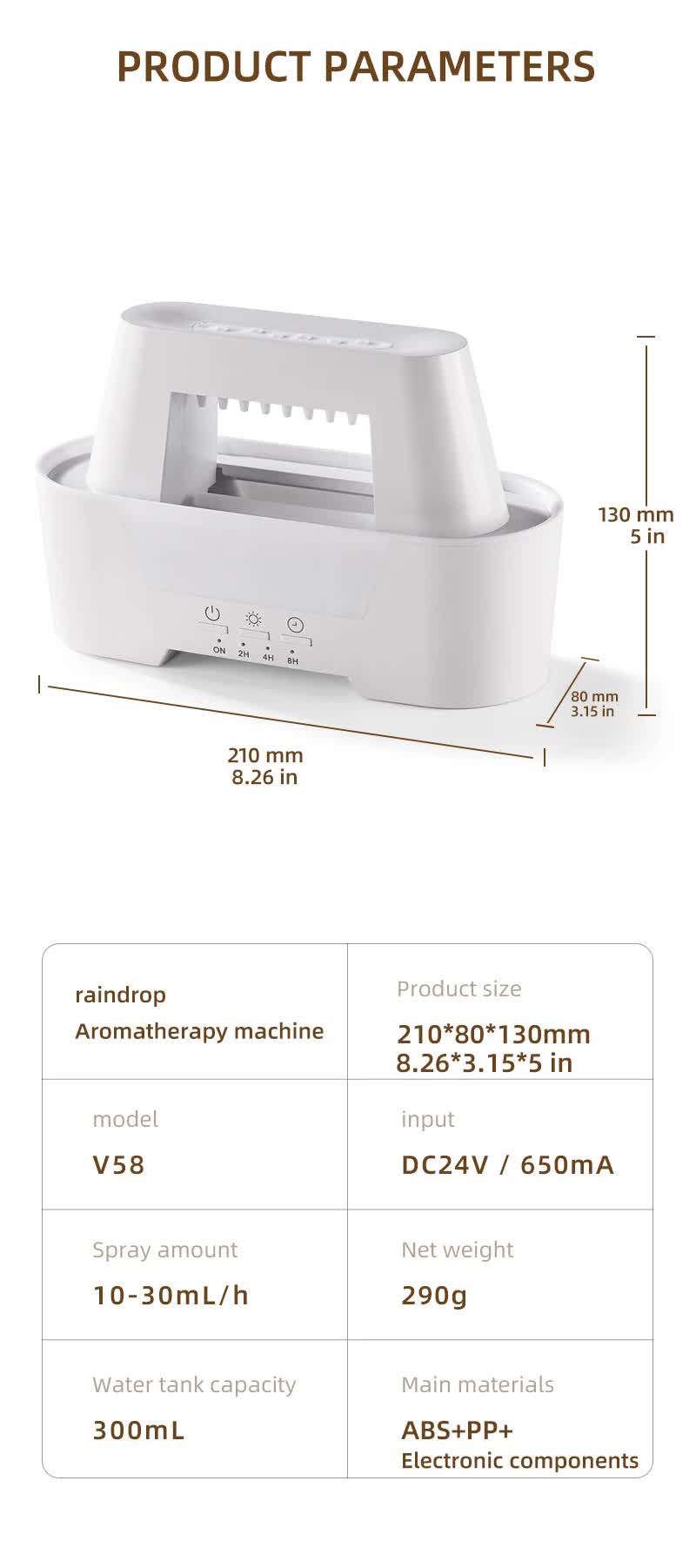 White 300ml Ultrasonic Aroma Diffuser with Cracked Light Design - Cool Mist Humidifier for Home and Office 7