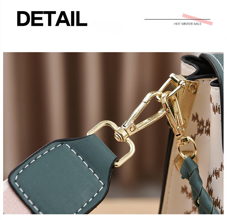 White Stylish Korean Minimalist Crossbody Bag - Elegant Small Square Shoulder Bag with Phone Pocket 3