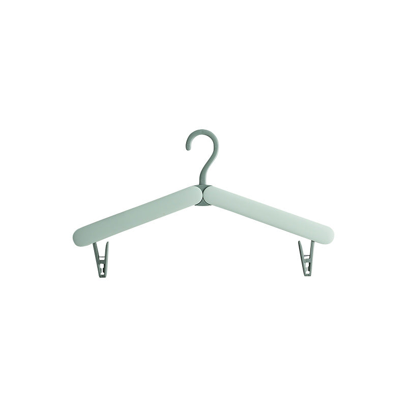 2PCS Green Portable Travel Hanger with Hidden Clips - Lightweight Folding Clothes Hanger for Socks and Small Items