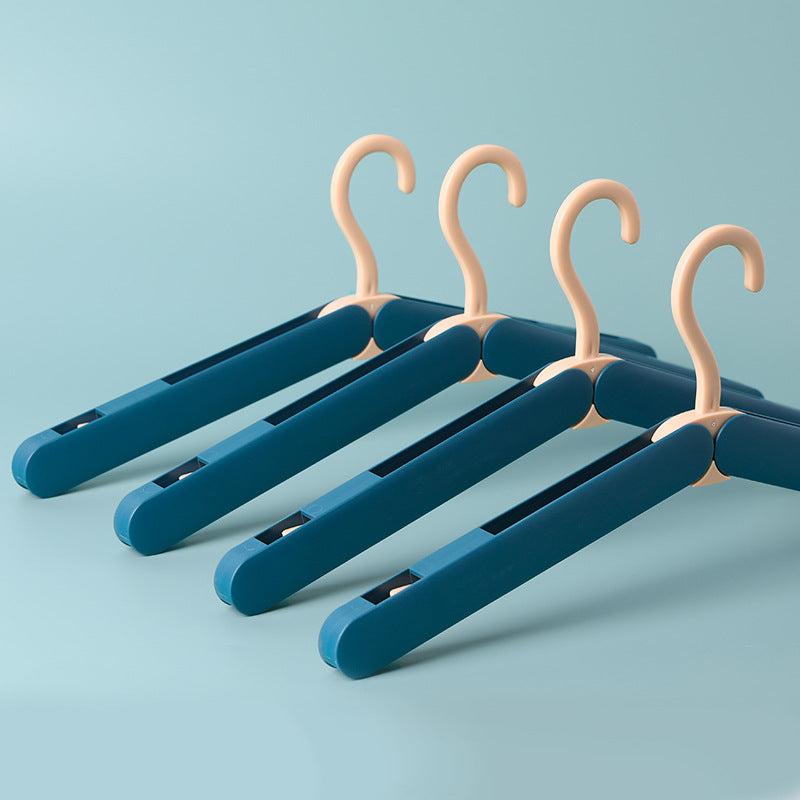 2PCS Blue Portable Travel Hanger with Hidden Clips - Lightweight Folding Clothes Hanger for Socks and Small Items 3