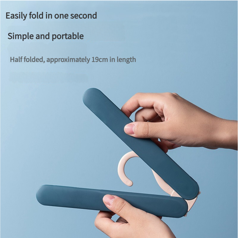 2PCS Blue Portable Travel Hanger with Hidden Clips - Lightweight Folding Clothes Hanger for Socks and Small Items 5
