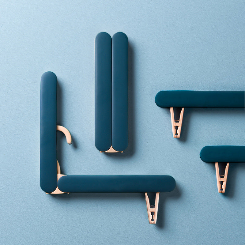 2PCS Pink Portable Travel Hanger with Hidden Clips - Lightweight Folding Clothes Hanger for Socks and Small Items