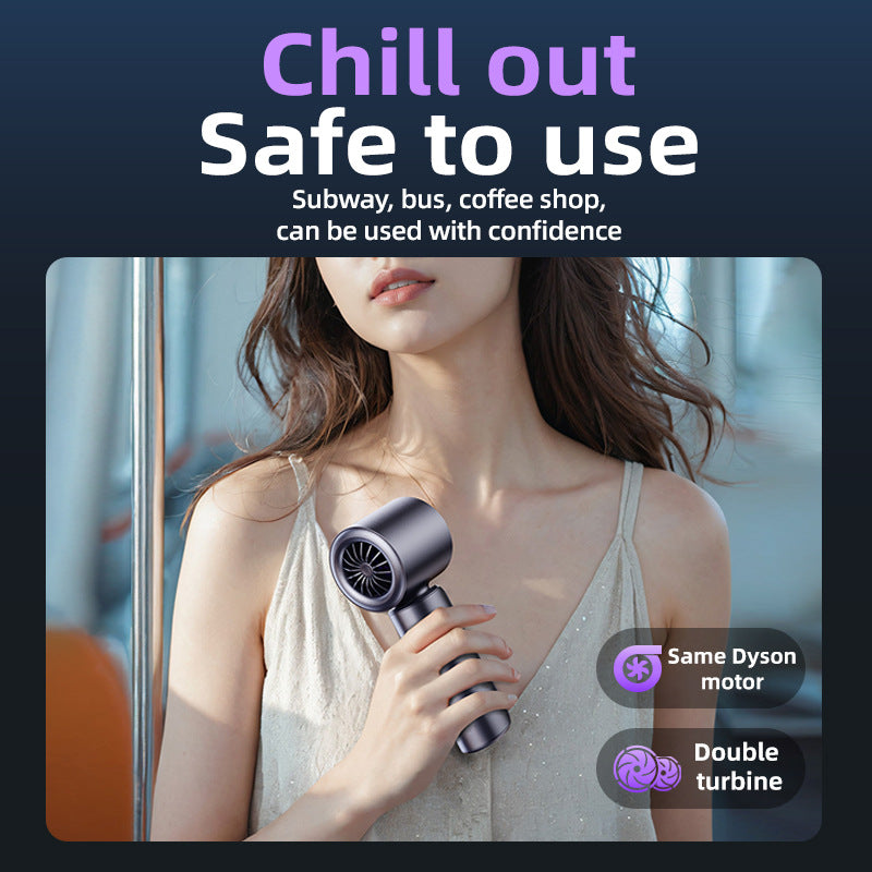 Pink Portable Handheld Fan with 120-Speed Display - USB Rechargeable Mini Cooling Fan for Outdoor Use 3