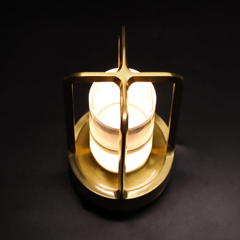 Silver Rechargeable Table Lamp - Touch Dimming 3-Color LED Light for Bedroom and Office 3