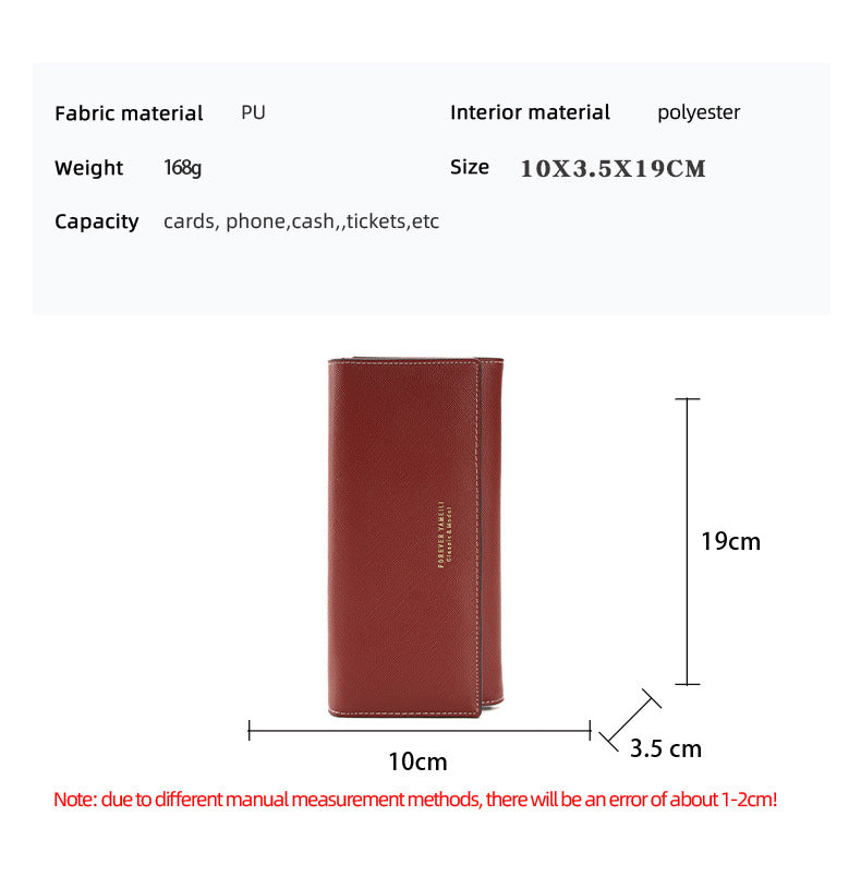 Black PU Slim Wallet with Polyester Interior - Stylish Clutch for Cards and Cash 4