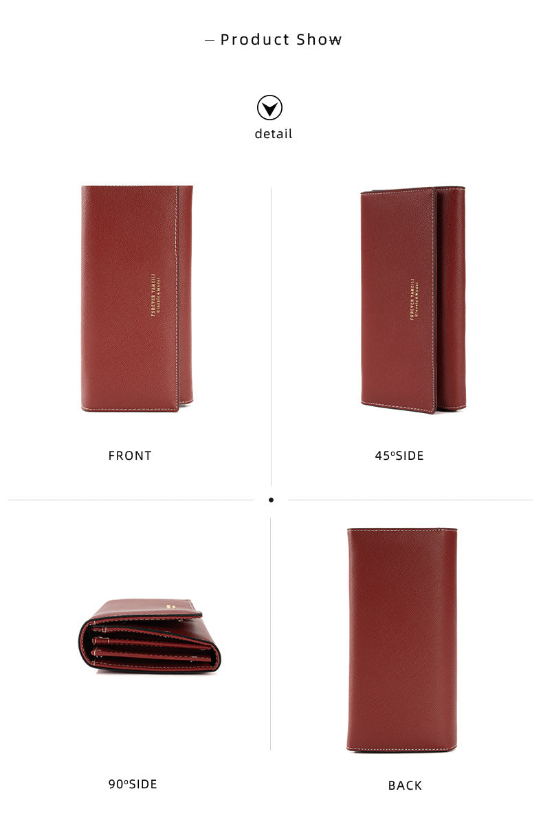 Black PU Slim Wallet with Polyester Interior - Stylish Clutch for Cards and Cash 5