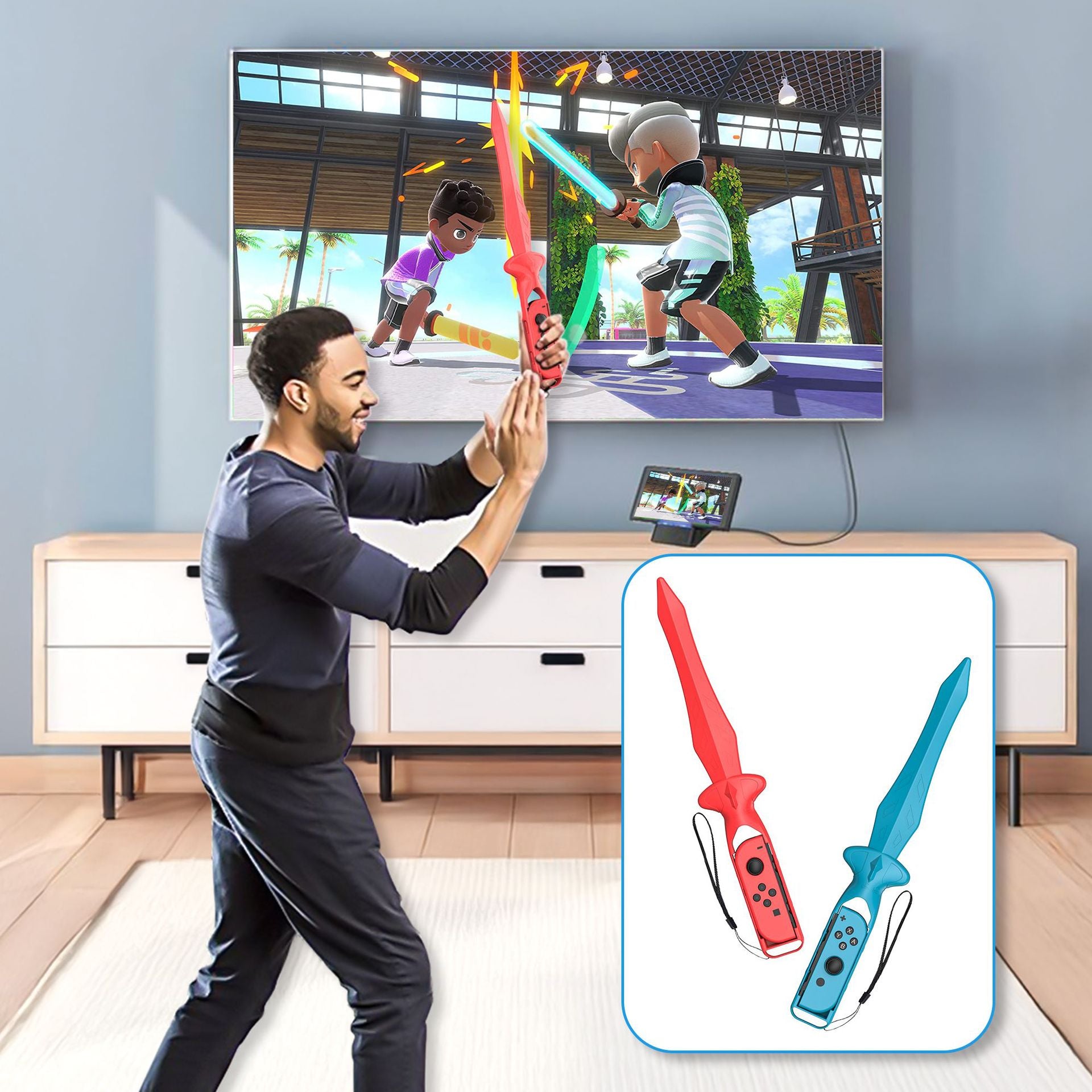 18-in-1 Motion-Sensing Sports Kit for Gaming Consoles - Tennis, Golf, and Fitness Accessories 4