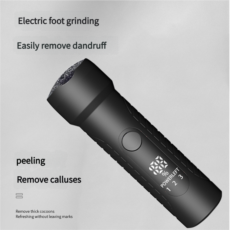 White Waterproof Electric Foot File with LED Display - Rechargeable Callus Remover 5