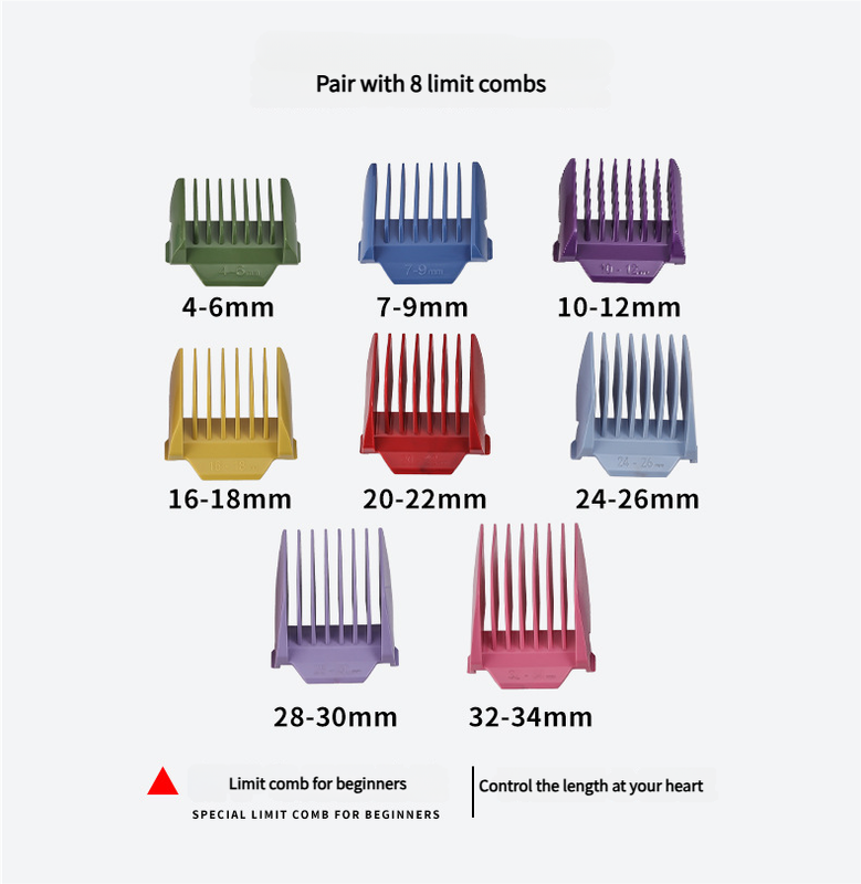 Cordless Electric Hair Clipper with LED Display - 8 colourful Adjustable Lengths 5