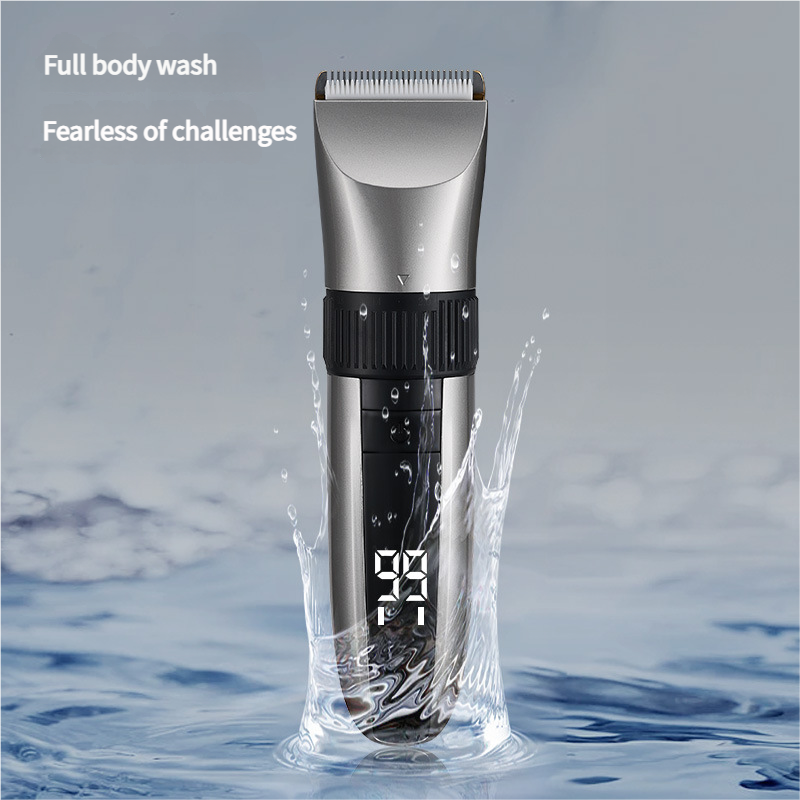 Cordless Electric Hair Clipper with LED Display - 8 Blue Adjustable Lengths 4