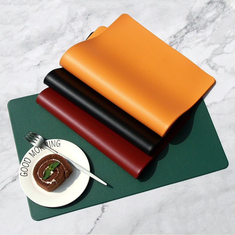 5 PCS Orange Nordic Style Leather Placemat - Anti-Slip, Heat-Resistant Table Mat 30cm x 45cm 4