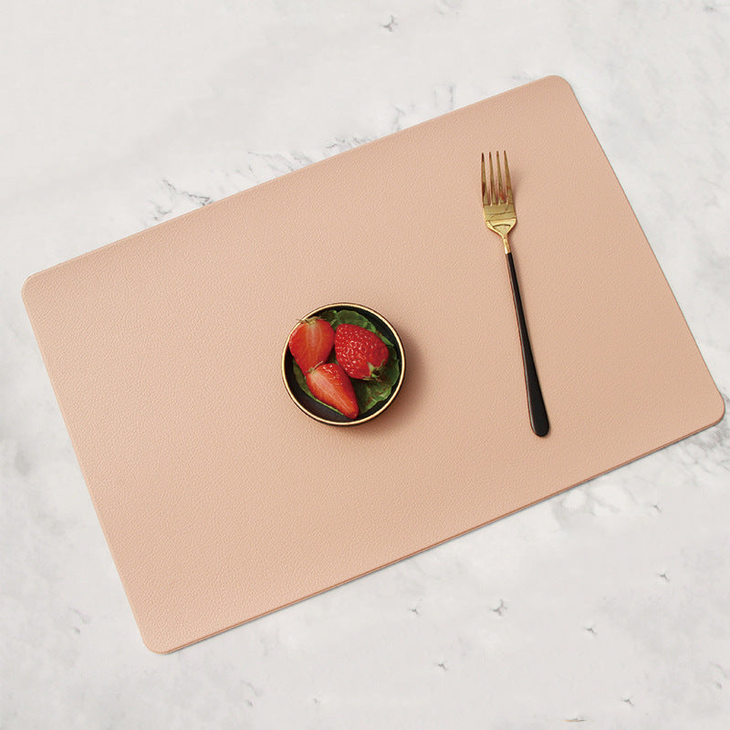 5 PCS Pink Nordic Style Leather Placemat - Anti-Slip, Heat-Resistant Table Mat 30cm x 45cm