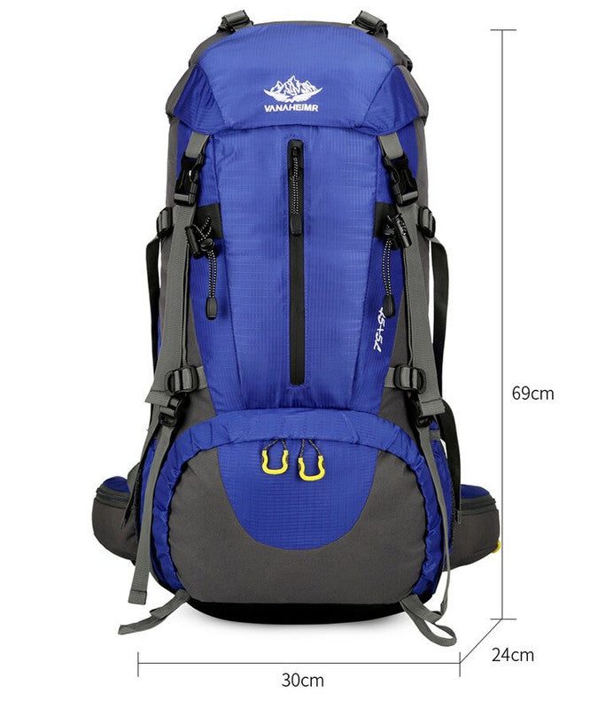Blue 36-55L Outdoor Hiking Backpack - Durable Water Resistant Travel Bag for Trekking, Camping, and Adventure 6