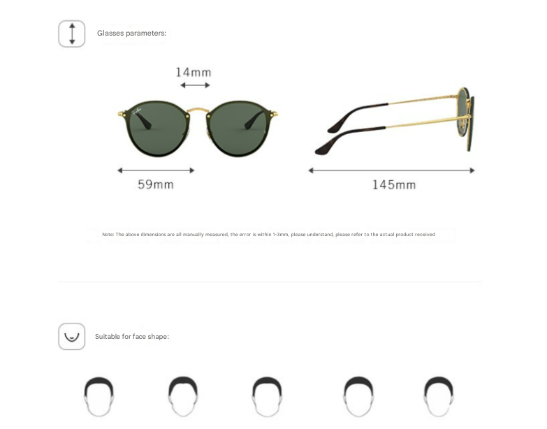 Black Frame Blue Round Sunglasses - Classic Retro Unisex Sunglasses for Driving & Everyday Wear 4