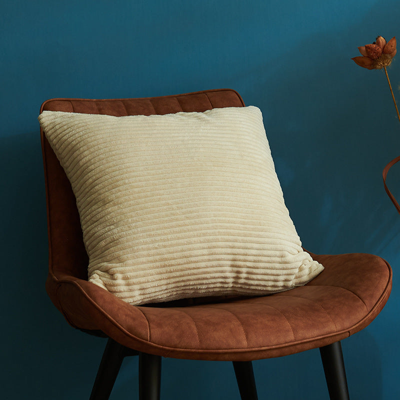 Milky White Set of 4 Corduroy Pillow Covers - Solid Color Minimalist Throw Cushion Covers - 45x45cm (Pillow Inserts are NOT Included)