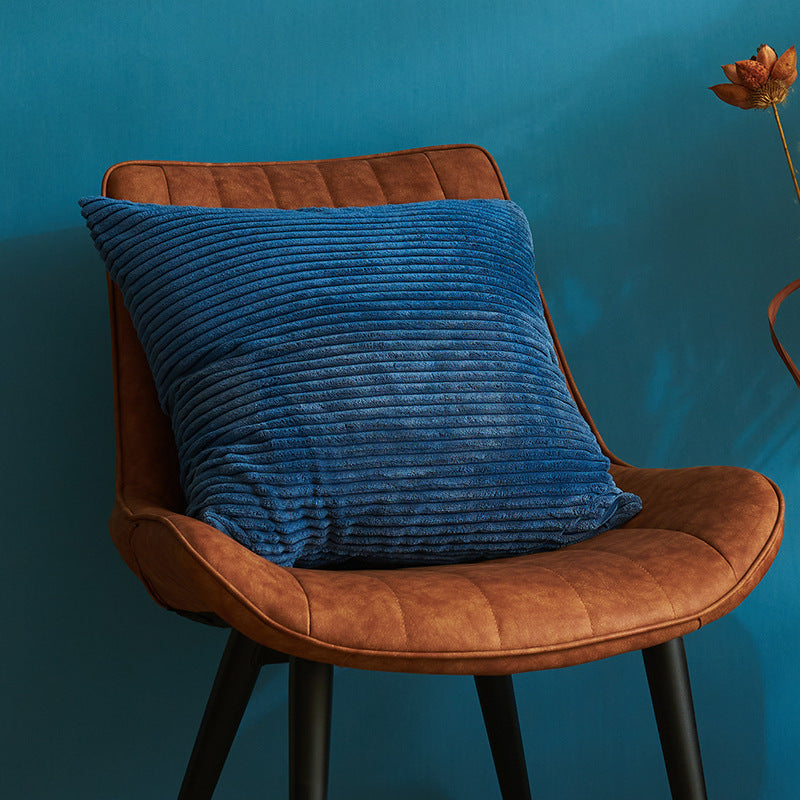 Denim Blue Set of 4 Corduroy Pillow Covers - Solid Color Minimalist Throw Cushion Covers - 45x45cm (Pillow Inserts are NOT Included)