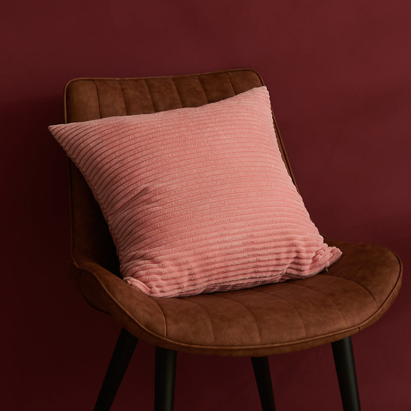 Pink Set of 4 Corduroy Pillow Covers - Solid Color Minimalist Throw Cushion Covers - 45x45cm (Pillow Inserts are NOT Included)
