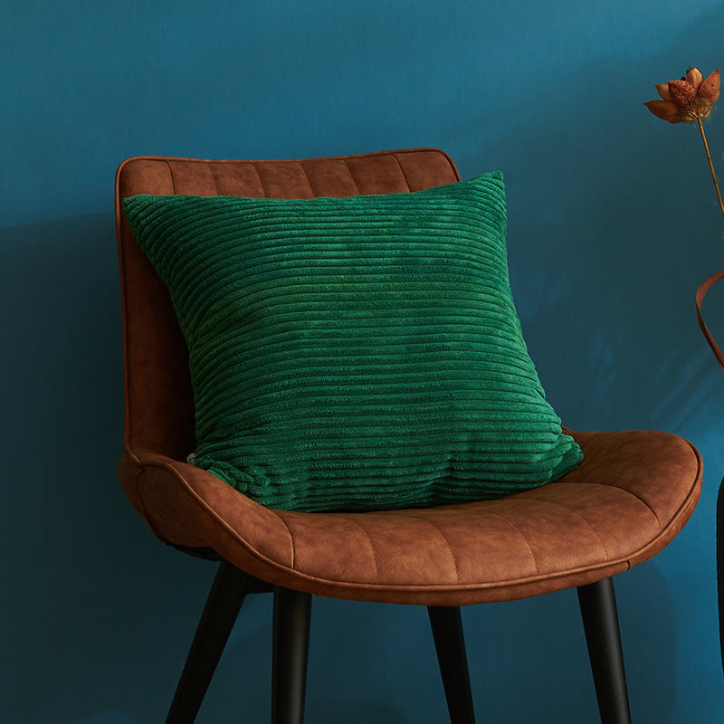Dark Green Set of 4 Corduroy Pillow Covers - Solid Color Minimalist Throw Cushion Covers - 45x45cm (Pillow Inserts are NOT Included)