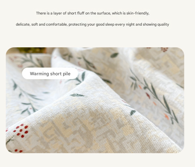 Rabbit Thick Brushed Cotton 4-Piece Bed Sheet Set (1.5m Bed) - Fits 200x230cm Duvet