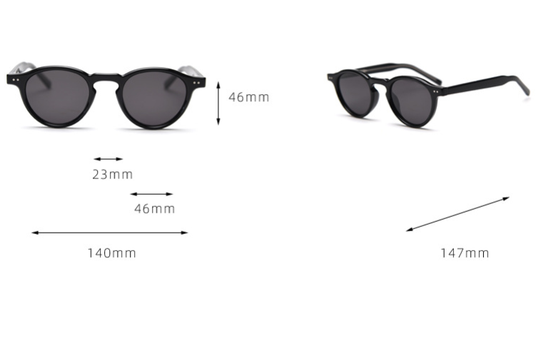 Tortoiseshell All Gray Tortoiseshell Feet Retro Round Polarized Sunglasses - Black Frame - Fashion UV Protection 3