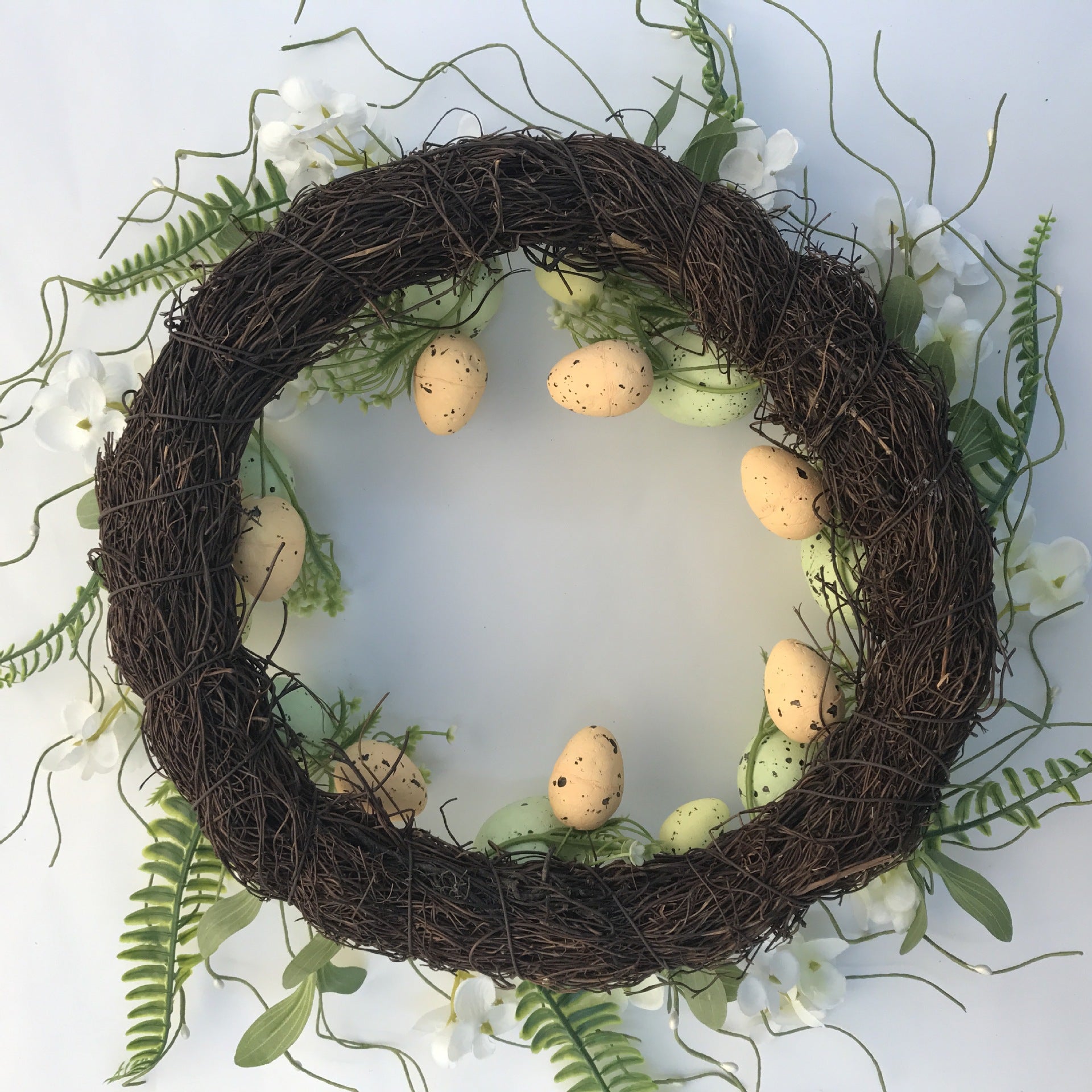 Elegant 45cm Easter Wreath - Vibrant Egg and Floral Design for Festive Door Decor 4