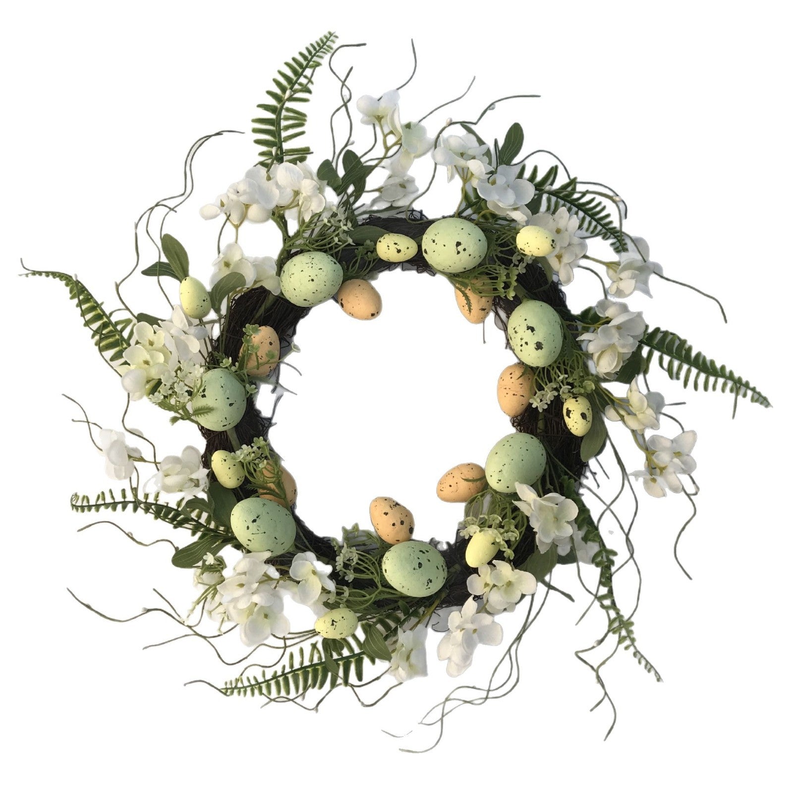 Elegant 45cm Easter Wreath - Vibrant Egg and Floral Design for Festive Door Decor 5