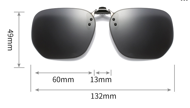 Chalky 2-Piece Flip-Up Sunglasses Clip-On Set for Glasses - UV-Protective Square Polarized Lenses for Driving 5