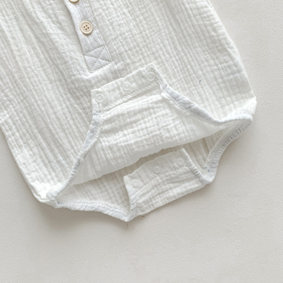 100cm White Sleeveless Bubble Cotton Baby Romper - Soft Newborn Onesie for Boys and Girls, 0-2 Years 3