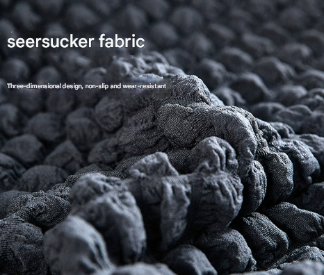Dark Grey Double Sofa Bubble Gauze Sofa Cover with Skirt - Full Elastic Dustproof Double Seater 145-185cm