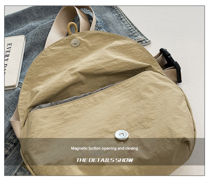 Beige Nylon Fitness Waist Bag - Lightweight Crossbody Fanny Pack for Cycling and Running 3