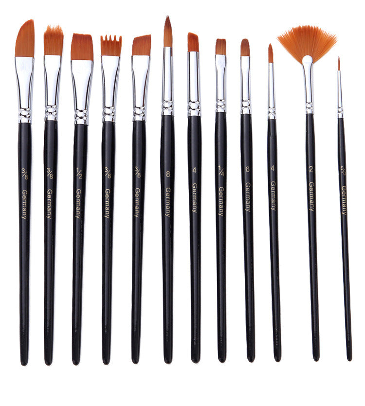 Dark blue with a hint of black 18-Piece Multi-Purpose Nylon Hair Watercolor Brush Set – Professional Painting Tools for Artists 3