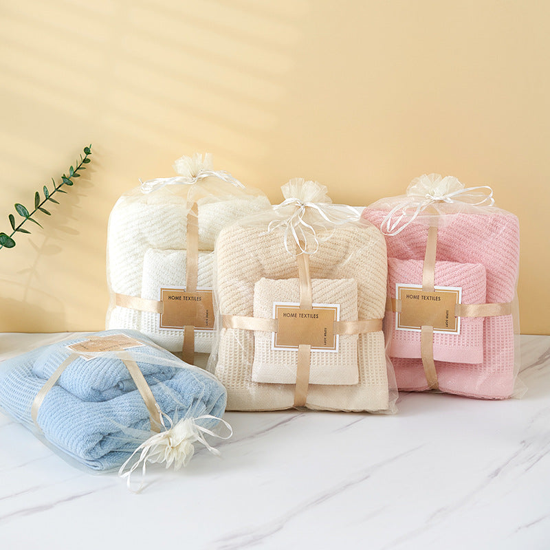 Pink Solid Color Diagonal Stripe Towel Set-Luxurious Bath and Hand Towels for Home Use Bath towel 140*70cm, face towel 75*35cm 3