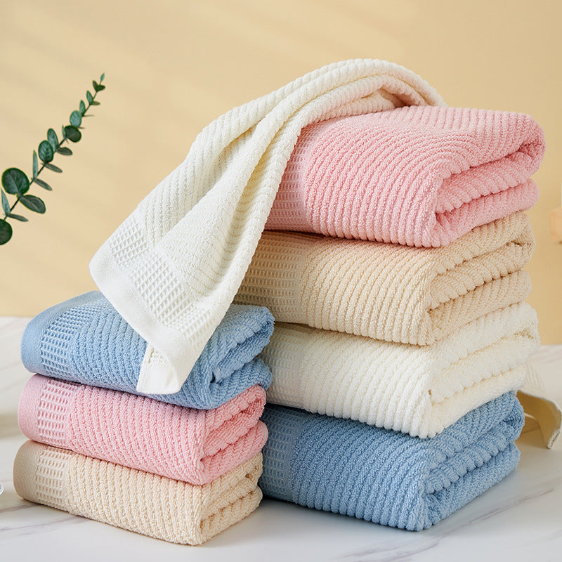 Pink Solid Color Diagonal Stripe Towel Set-Luxurious Bath and Hand Towels for Home Use Bath towel 140*70cm, face towel 75*35cm 5